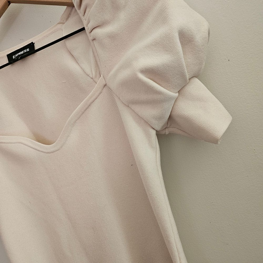 Express Cream Puff Sleeve Size Small Mini Dress - Picture 4 of 8